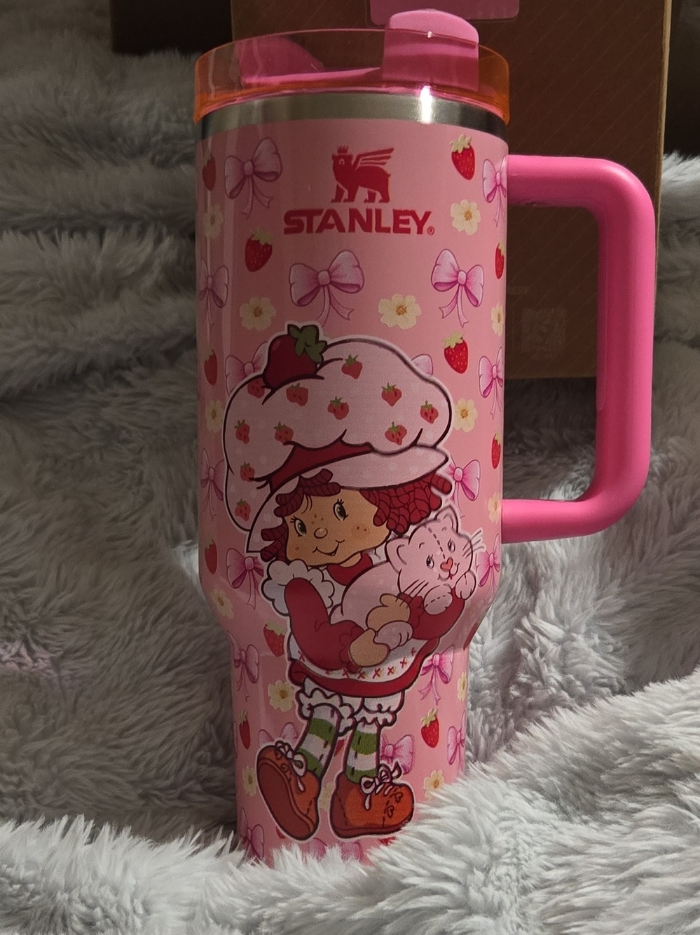 Stanley Pink Kids Strawberry Character Travel Tumbler with Handle